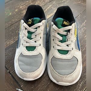 Puma Kids Sneakers - Gray, Green, and Blue
